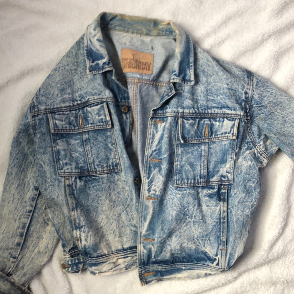 Acid wash jean jacket